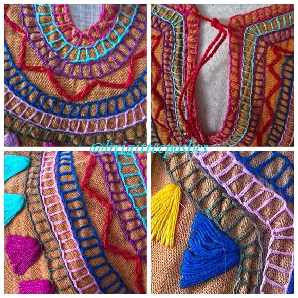 HANDMADE Traditional Embroidered Mexican Blouse - Picture 5 of 11